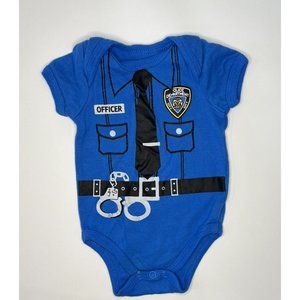 4/$15 ⭐️ Swiggies Baby sky blue Bodysuit Officer Short Sleeve Size 3-6 Months